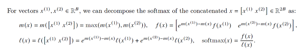 分块 Softmax 动态合并公式